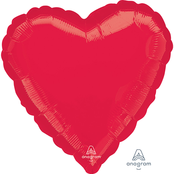 Jumbo Heart Metalic Red